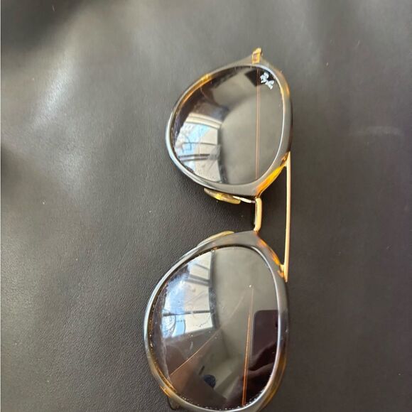 Ray-Ban Brown Tortoise Frame Sunglasses with Gold Bridge main image 10
